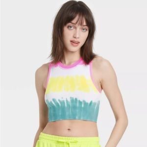 colsie high neck tie dye bralette size small